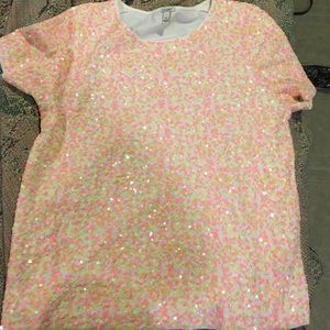 J crew neon sequin t shirt