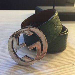 Guccissima leather belt w/ interlocking G buckle
