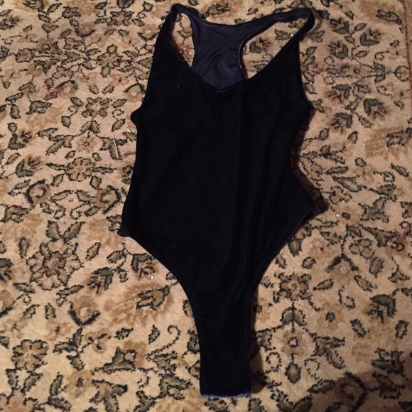American Apparel. Velvet Thank Thong. Navy. Size S