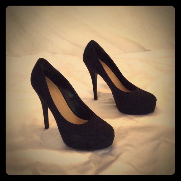 black Suede Lauren Conrad Heels