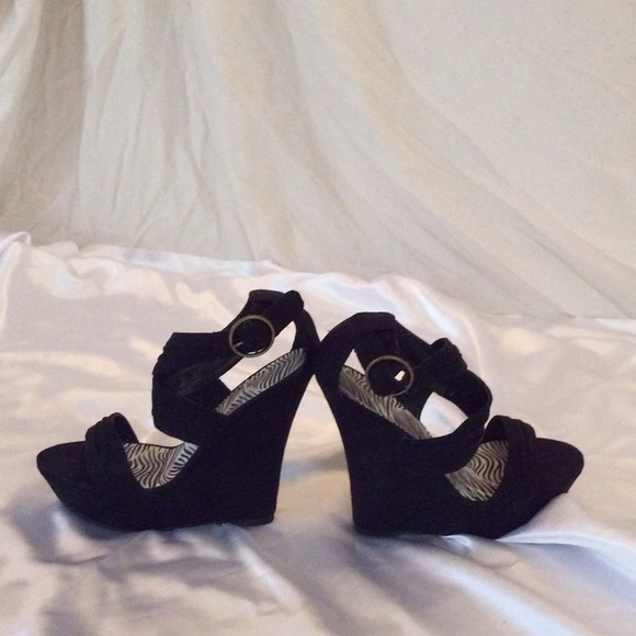 Black suede strappy sandals