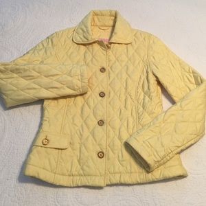 Lemon yellow Lilly Pulitzer classic quilted jacket