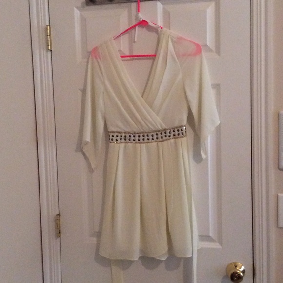 Cream embellished ASOS dress
