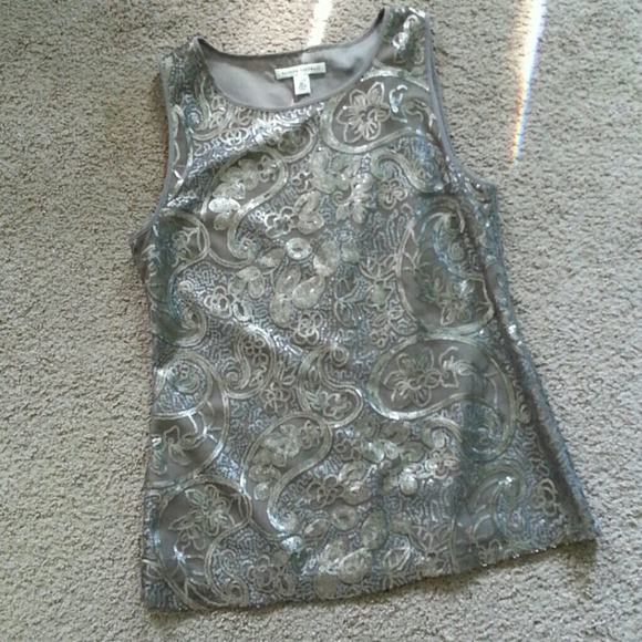Banana Republic gray sequin top