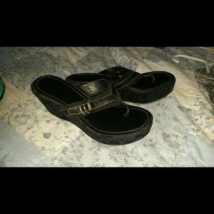 Coach- black wedge sandal