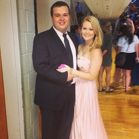 Beautiful Pink Strapless Prom Dress