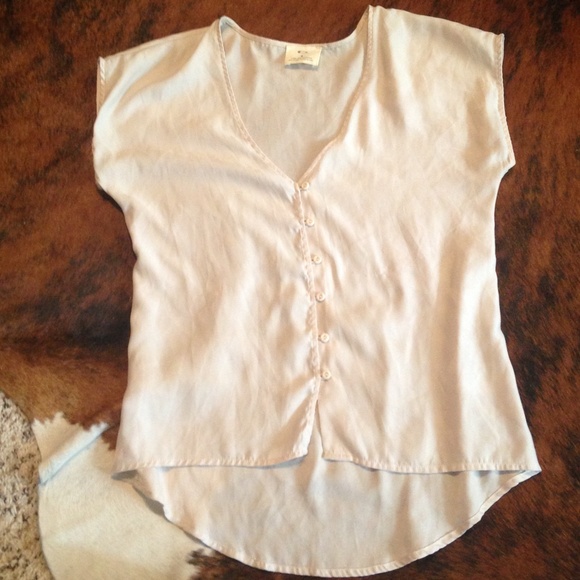 Cream colored pins and needles button up shirt