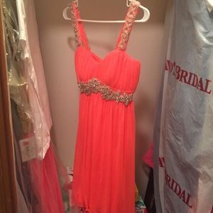 Cute, Flirty Peach-Orange Homecoming Dress