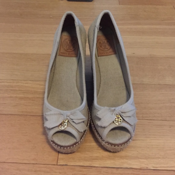 Tory Burch Shoes - Tory burch peep toe wedges