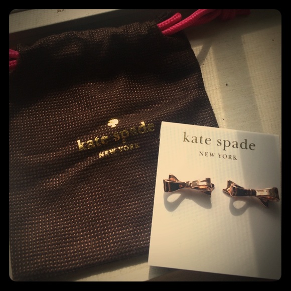 Kate Spade Bow Earrings Rose Gold