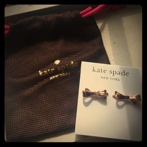 Kate Spade Bow Earrings Rose Gold