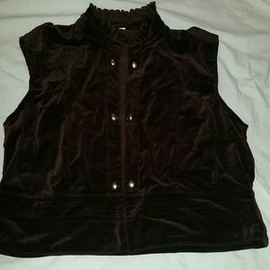 Brown faux suede Vest