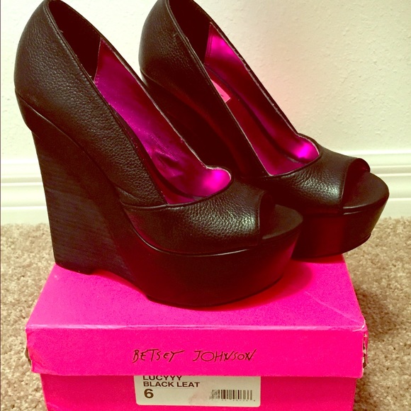 Betsey Johnson Black Platform Shoes
