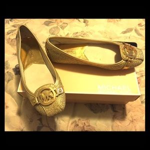 Gold michael kors shoes