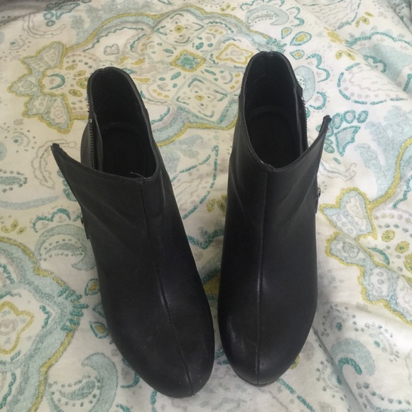 Black zippered booties