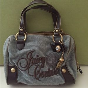 Authentic Gray and Brown Velour Juicy Couture Bag