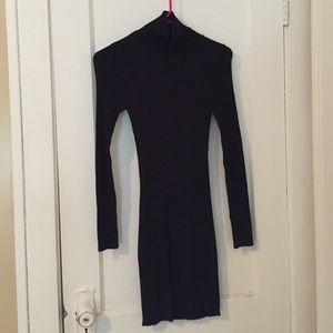 Forever 21 black ribbed long sleeve sweater dress