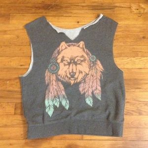 Sleeveless wolf vest