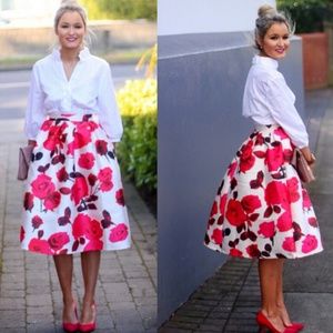 Glam Rose Midi Skirt