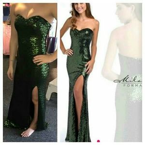 Green Milano formals dress