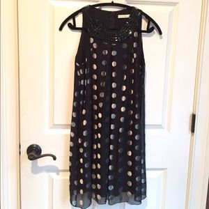 Weston Wear black dress with gold polka dots