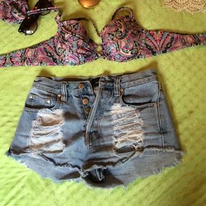 Mink pink high wasted cutoffs