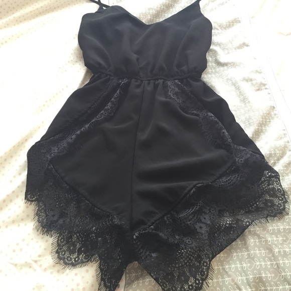 Black lace romper