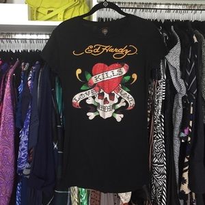 Ed Hardy crystal tee