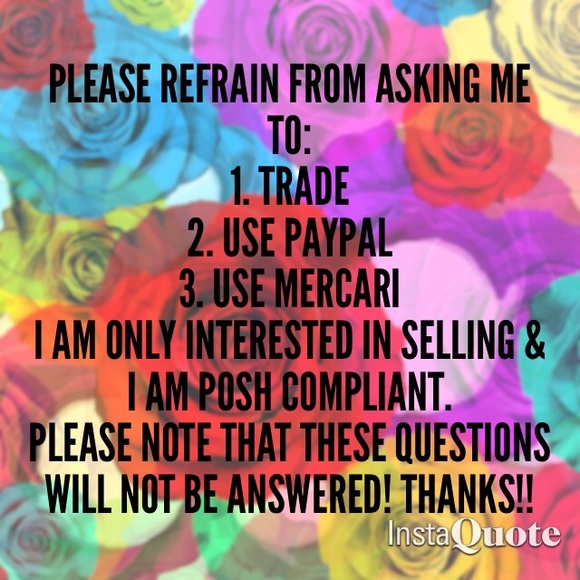 I do not TRADE, USE PAYPAL, or USE MERCARI!!