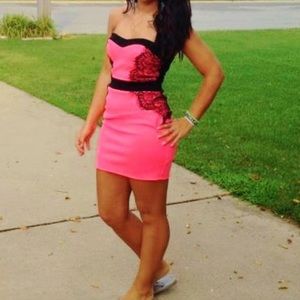 Pink Body Con • Mesh Paneling