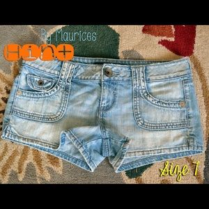 Light Wash Shortie Shorts