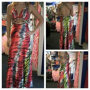 Brand new exotic tiger print colourful gown!