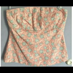 Vineyard Vines beach theme strapless size 6