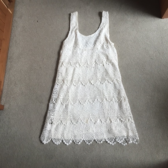 H&M cream colored knit lace dress