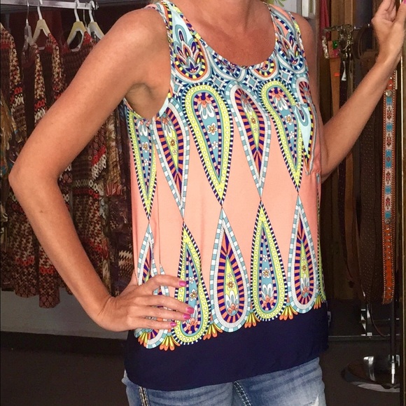 Shades of Peach Sleeveless Top