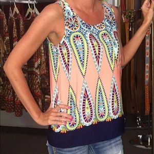 Shades of Peach Sleeveless Top