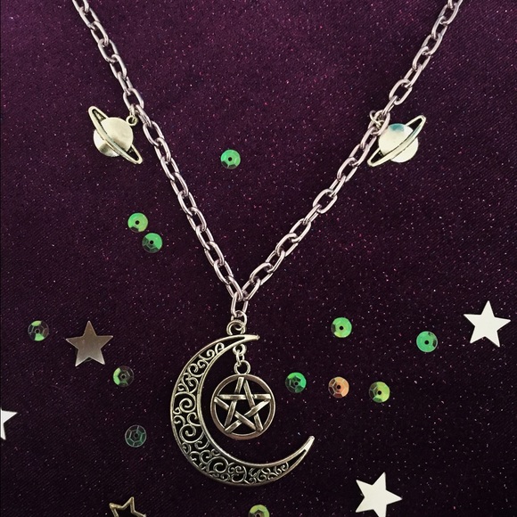 Lilac Moon Pentagram Necklace