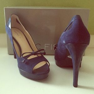 Marc Fisher Navy Peep Toe Pump