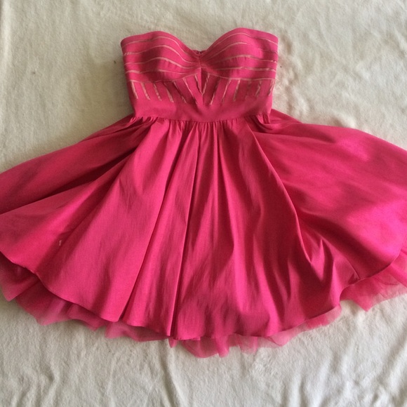Pink Strapless Cocktail Dress