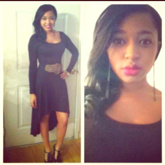 Black high low dress