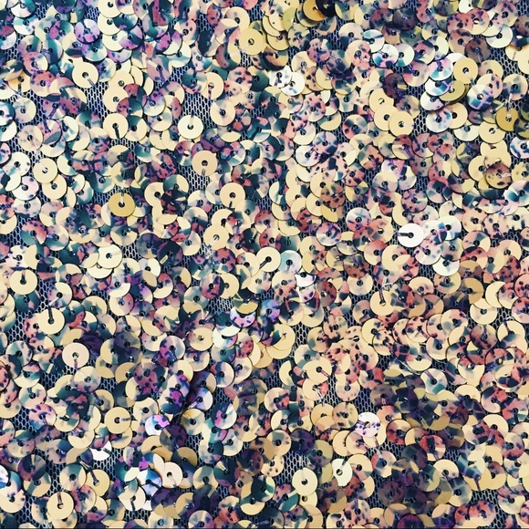 [7] AQUA Gold/Purple Sequence Party Dress - Picture 3 of 4