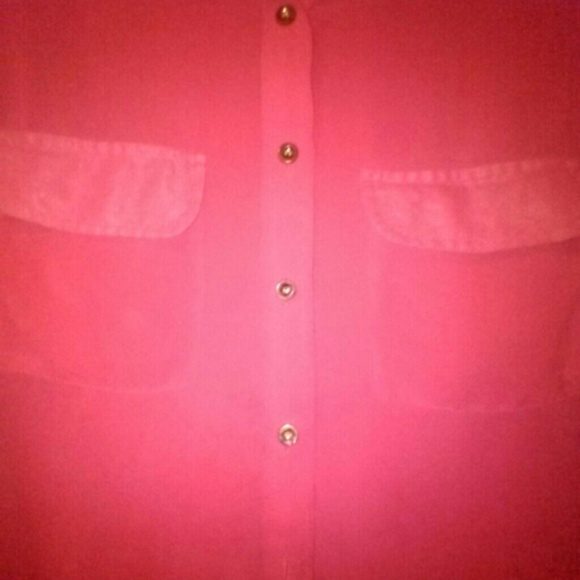 Coral long sleeve blouse