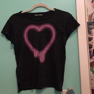 neon dripping heart crop top