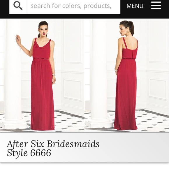 After Six Bridesmaid Dress Lux Chiffon - Picture 2 of 3