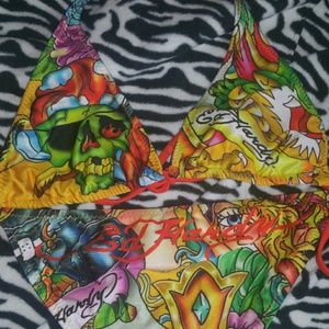 Authentic Ed Hardy String Bikini Large 2 pieces