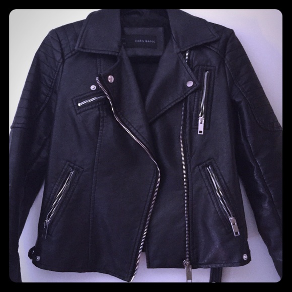 Zara faux moto leather jacket