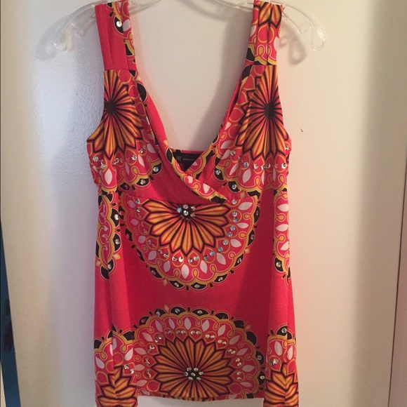 INC Bright  Sleeveless Top