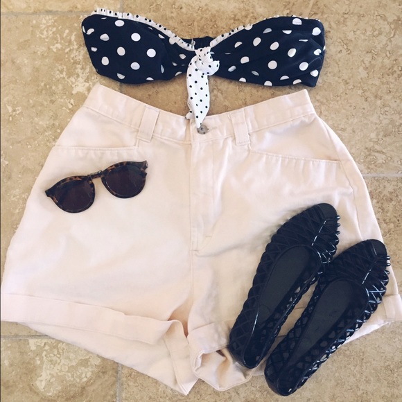 Vintage High Waist Light Pink Shorts