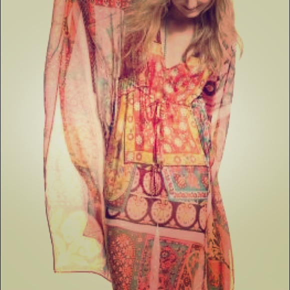 Draci Silk Printed Caftan