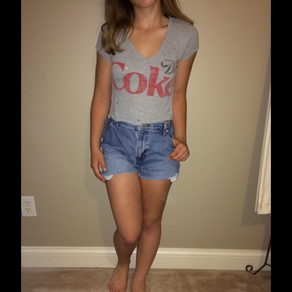 Distressed coke crop top